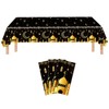 SSuirk Ramadan Kareem Party Table Covers, 3pcs 87"x51" Disposable Black