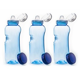 3 x Drinking Bottle 0.5 Litre Bpa-Free Bottle Tritan 3 Flip Top Lid