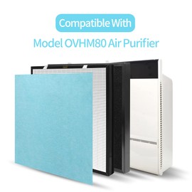 Breabetter RFM80 True HEPA Replacement Filter Compatible with O RANSI Max Purifie r (Model OVHM80), 1×True HEPA Filter, 1×Activated Carbon Filter and 3×Pre-Filters, Compared to Part #RFM80