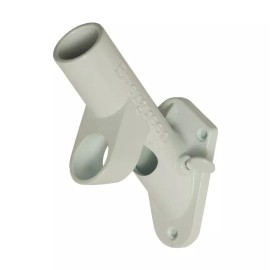 White Evergreen 2-Position Cast Iron White House Flag Pole Bracket Mount #03001