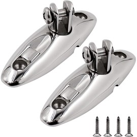 Boat Bimini Top Swivel Hinge 316 Stainless Steel Deck Side Mount Quick Release Hinge with Included Screws and Cushion Pads for Boat Bimini Tops Pack of 2
