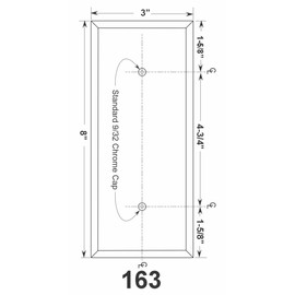 Mirror Back Solid Style No Lip Acrylic Shelf Support - 6 in - Pair