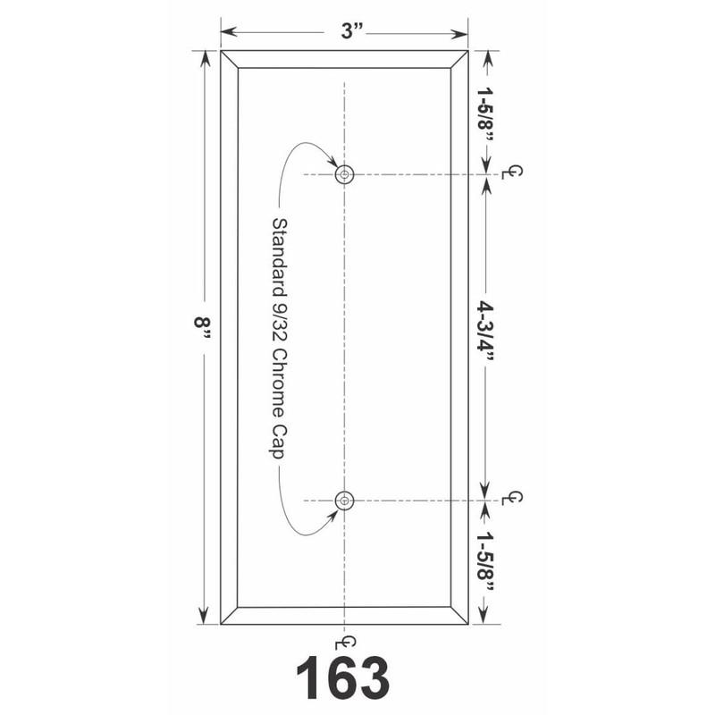 Mirror Back Solid Style No Lip Acrylic Shelf Support -