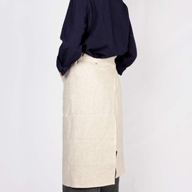 ATLINIA 100% Linen Apron for Women Men Bib Apron with 2 Pockets Japanese Pinafore Adjustable Apron Natural