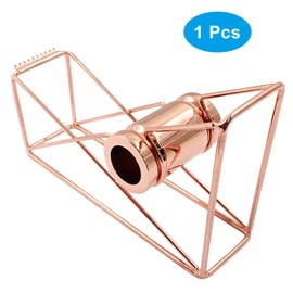 Generic uvbws 1 Pcs Minimalist Tape Dispenser 4.76 Inch Metal Cutter Desktop Tape Dispenser for Office School(Rose Gold)