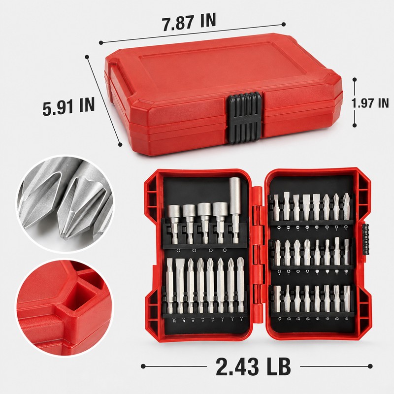 37 Piece Impact Screwdriver Bit Set for Drilling and Fastening
