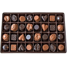 Lang’s Chocolates – Assorted Dark Chocolates – Certified Kosher-dairy – Box of Chocolates for Gifting – Caramel, Peanut Butter, Cashew Cluster, Meltaways & More – Belgium Style – 32 Piece Box