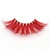 Super Long 27mm Colored Eyelashes 3D Real Mink Red Lashes