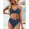 Zojuyozio Women Two Piece Swimsuit Twist Front Bikini Sets High