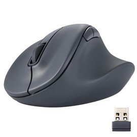ELECOM Wireless Ergonomic Shape Mouse, 2.4GHz with Mini USB Receiver, Silent Click, Right Hand 2000DPI, 5 Buttons, Optocal Sensor, Compatible with PC, Mac, Laptop, EX-G, Msize White (M-XGM30DBSKWH)