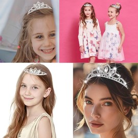 Sparkling Silver Tiara for Girls & Women - Rhinestone Crown, Elegant Birthday Party Accessory, Bridal, Dance, Holiday, and Special Occasion Headwear