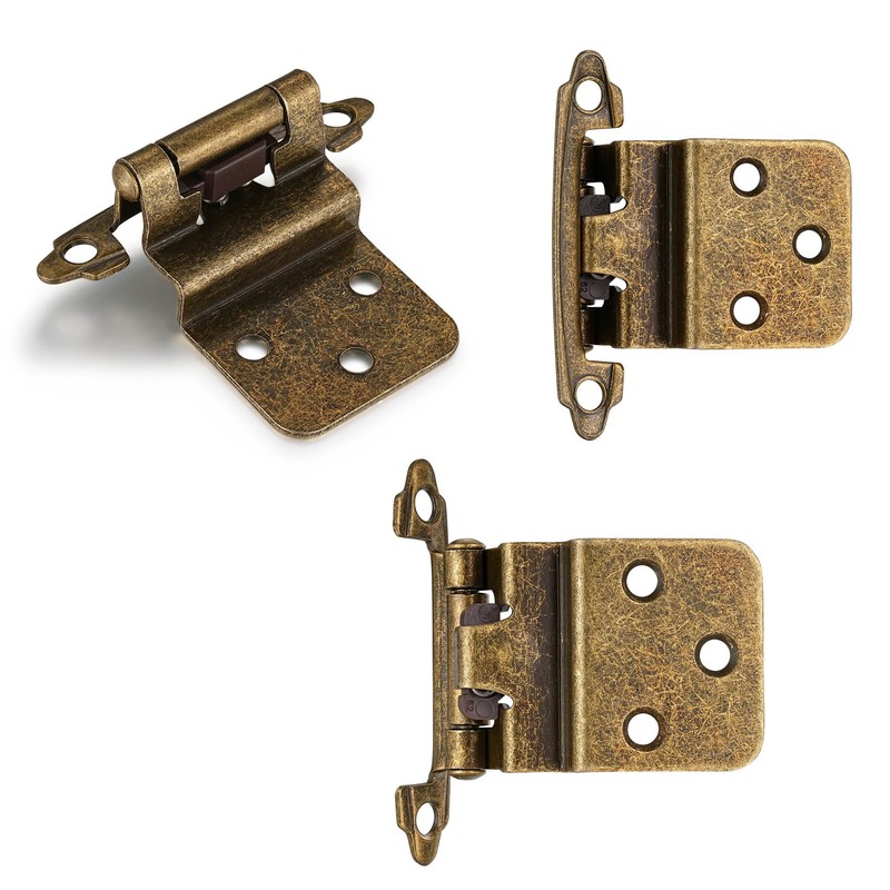 Vallecloud 10 Pack (5 Pair) 3/8" Inset Antique Brass Self