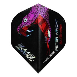 RED DRAGON Hardcore Peter Wright Snakebite Holographic Dart Flights - 3 sets per pack (9 flights in total)