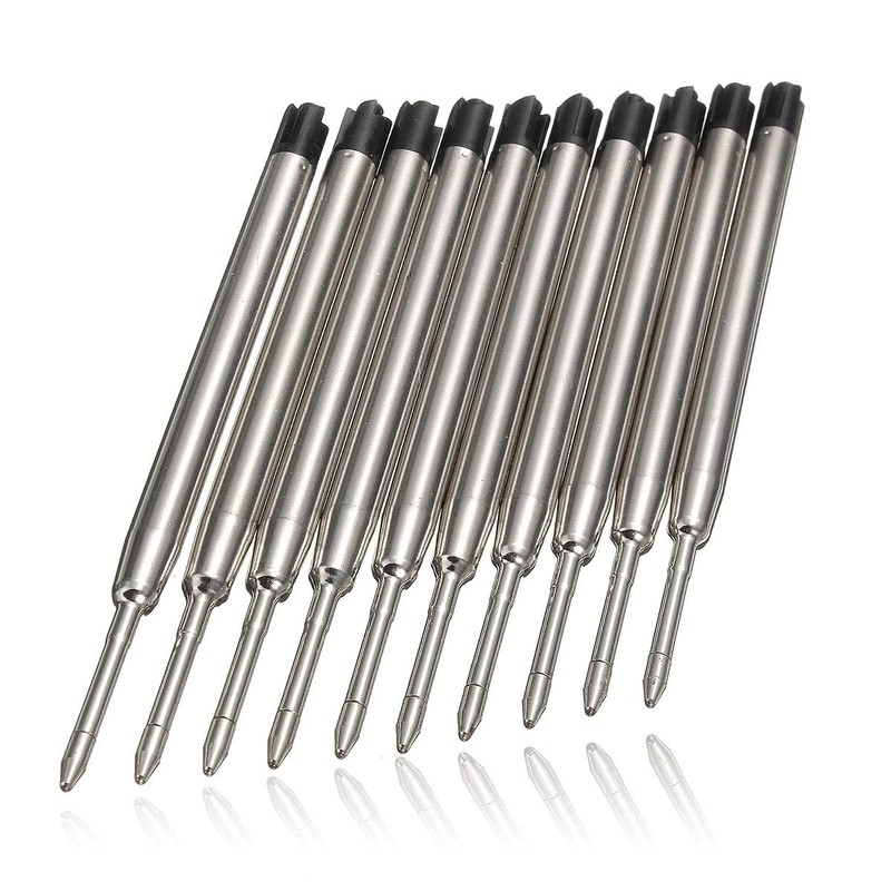 10 x Black Ink Pen Refills for Parker Ballpoint Pens,