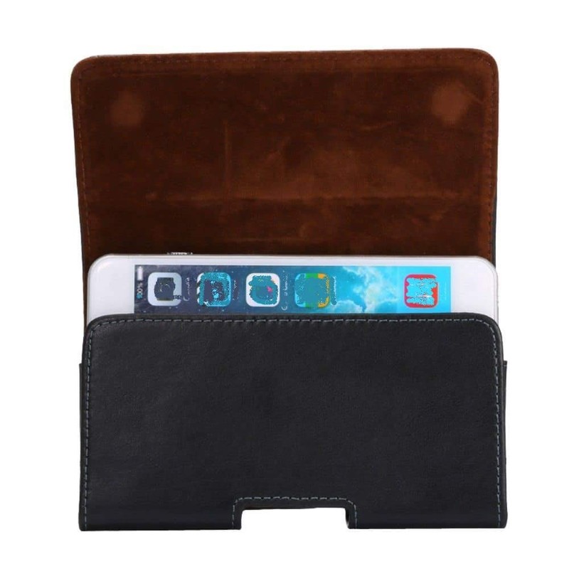 DFV mobile - Gürteltasche Echtleder Holster Etui mit Horizontalem Gürtelschlaufen