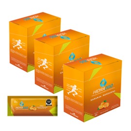 Pack de 30 Unidades - 6gr por Unidad - Electrolitos en Polvo Soluble 600ml | Sabor Naranja Mandarina | Sin Calorias, Sin Azucar, Libre de Gluten y Vegano | 6 gr de Polvo en Sobres | HIDRA2GO