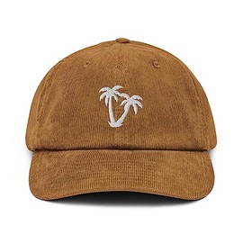 MTN TOOL White Palm Tree Corduroy hat Beach Hat, Summer Hat, Vacation Hat Embroidered Hawaii California