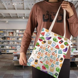 JNIAP Future Dietitian Graduate Gift It's a Good Day to Share the Power of Food Tote Bag Nutritionist Gift (Share the Power of Food Tote Bag)