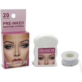 Cuerda de mapeo de cejas, línea de mapeo, hilo de línea de cejas, hilo de microblading pretintado, cadena de mapeo de microblading para cejas diseñador de cejas (blanco)