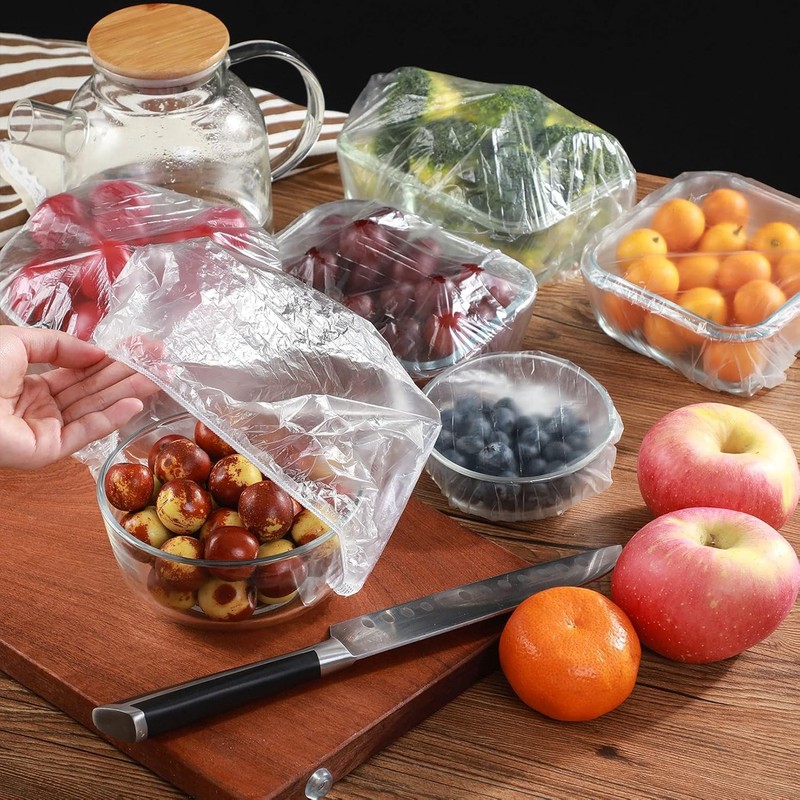 WADY 200 Pcs Food Covers Clear Elastic Food Storage Covers