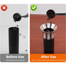 Embudo de dosificación para molinillo de café manual de mano, base de acero inoxidable 304 para molinillo de café mantiene el cuerpo estable, compatible con KINGrinder K2/K0, TIMEMORE C3/C3S/C3S Pro