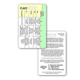 FLACC Pain Scale - Vertical Badge Reference Card (1 Card)