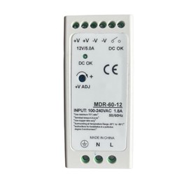 Nixesky DIN Rail Power Supply MDR-60-24: 12V 5A 60W Input 100-240VAC Output 12VDC 5A