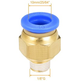 TA-VIGOR 10mm Pneumatic Push to Connect Fittings, G1/4 Male Thread Quick Connect Straight Coupler, Air Line Push Fit Connectors for Pneumatic Systems and Air Compressors, 8Pcs
