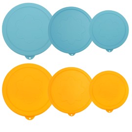 VIOTIIN 1 Cup 2 Cup 4 Cup Round Silicone Replacement Lids for Pyrex 7202-PC, 7200-PC, 7201-PC Glass Bowls, 6 Pack, Microwave & Dishwasher & Freezer Safe (Container not Included)