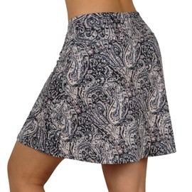 beroy Running Skirts Tennis Golf Skorts for Women - Women Workout Skirts with Pockets, Khaki Floral, Small