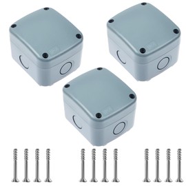 Small IP66 Weatherproof Enclosure in Grey,Nineleaf Outdoor Electrical Box 3 1/4" X2 3/4" X2 1/4",ABS Plastic Junction Box Indoor/Outdoor,3PK