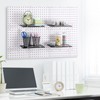 Wonderjune 4 Pcs Wooden Pegboard Shelves with Metal Pegboard Shelf