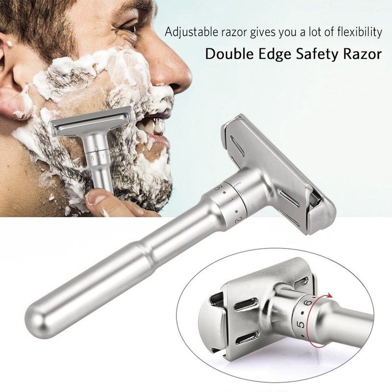 Travel Double Edge Safety Razor, River Lake RZ700 Long Handle
