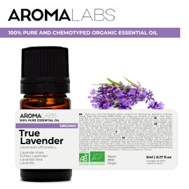 BIO - True Lavender Essential Oil - 5mL - 100% Pure, Natural, Chemotyped and AB Certified - AROMA LABS (French Brand)