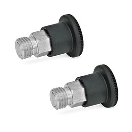 Ganter Normelemente GN 822.7-4-M8-C 7-4-M8-C Locking Bolts Small Design Black Thread d2: M8 Pack of 2