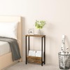 7.1" Narrow Side Table for Small Spaces, 2 Tier Small