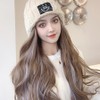 Arin Beige Beanie Two-tone Wave Hat-type Wig SD251237 Dark Brown ONE / 아린 베이지 비니 투톤웨이브 모자형 가발 SD251237 다크브라운ONE