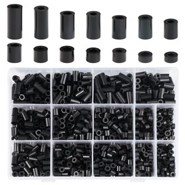 Pack of 1000 Round Spacers, ABS Plastic Spacer Sleeves for M3, M4 Screws, Insulation Washers without Thread, Spacer Sleeves Insulation Washers for Screws