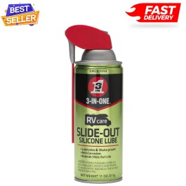3-IN-ONE RVcare Slide-Out Silicone Lube with SMART STRAW SPRAYS 2 WAYS, 11 OZ