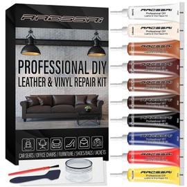 Leather Repair Kit for Furniture, Sofa, Jacket, Car Seats and Purse. Vinyl Repair Kit. Super Easy Instructions to Match Any Color, Restore Any Material, Bonded, Italian, Pleather, Genuine