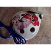 Utopia Ceramic Ocarina w. Garden Flower & Butterfly water color