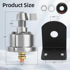 Joinfworld 12V Battery Disconnect Switch with Side Post Mounting Bracket, 200A High Current Battery Cut Off Switch Heavy Duty 48V Master Switch for Car Boat RV ATV UTV Vehicles