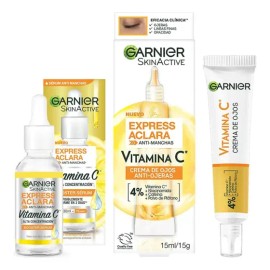 Kit Express Aclara Garnier: Booster Sérum Y Crema Para Ojos