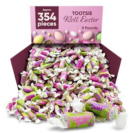 Chocolatey Chewy Easter Candy – 5LB (Approx. 354 Pieces) – Individually Wrapped Treats for Baskets, Parties & Snacking