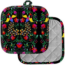 [Pack of 2] Pot Holders for Kitchen, Washable Heat Resistant Pot Holders, Hot Pads, Trivet for Cooking and Baking (Mexican Style)