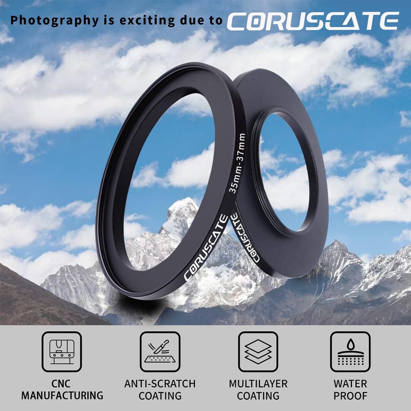 35 mm to 37 mm Filter Ring Adapter, Compatible with