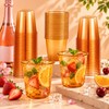 100 Pack 12oz Clear Orange Disposable Stemless Wine Glasses