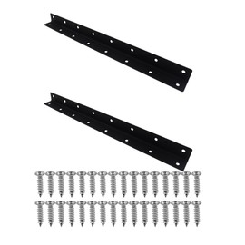 Long L Bracket,ULIFESTAR Black Corner Brace Brackets,Stainless Steel Corner Brackets,Heavy Duty Shelf Bracket,Metal Right Angle Bracket for Wood,375*27mm/14.76*1.06''2 PCS
