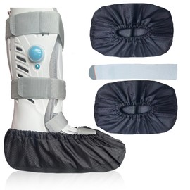 2 pcs Air Cam Walking Boot Covers, Fracture Medical Cast Boots Shoe Covers for Broken Foot Ankle Recovery With Waterproof Anti-slip and Washable (Medium)
