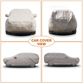 Coverado Thick Shell Car Cover Waterproof Windproof Snowproof All Season Weather-Proof Fit 170"-190" Full Size SUV